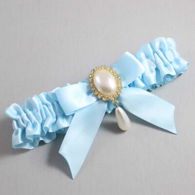 Alice Blue Satin Wedding Garter / Blue Wedding Garters / Wedding Garter / Custom Wedding Garter / Bridal Garter / Prom Garter / Linda Joyce Couture / Personalized Garter / Personalized Wedding Garter / Personalized Prom Garter