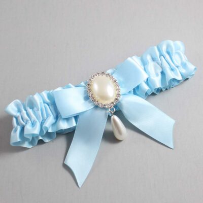 Alice Blue Satin Wedding Garter / Blue Wedding Garters / Wedding Garter / Custom Wedding Garter / Bridal Garter / Prom Garter / Linda Joyce Couture / Personalized Garter / Personalized Wedding Garter / Personalized Prom Garter