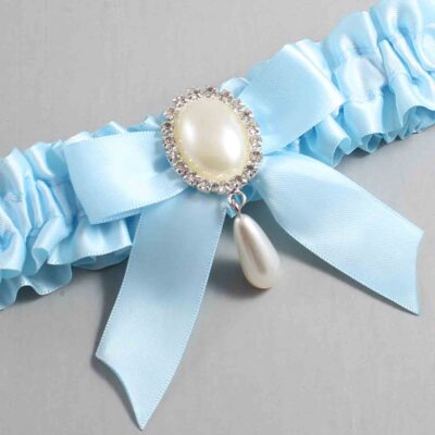 Alice Blue Satin Wedding Garter / Blue Wedding Garters / Wedding Garter / Custom Wedding Garter / Bridal Garter / Prom Garter / Linda Joyce Couture / Personalized Garter / Personalized Wedding Garter / Personalized Prom Garter