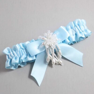Alice Blue Satin Wedding Garter / Blue Wedding Garters / Wedding Garter / Custom Wedding Garter / Bridal Garter / Prom Garter / Linda Joyce Couture / Personalized Garter / Personalized Wedding Garter / Personalized Prom Garter