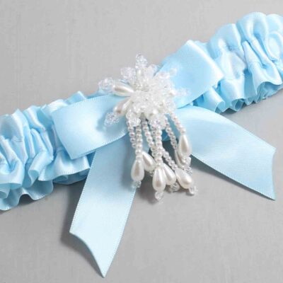 Alice Blue Satin Wedding Garter / Blue Wedding Garters / Wedding Garter / Custom Wedding Garter / Bridal Garter / Prom Garter / Linda Joyce Couture / Personalized Garter / Personalized Wedding Garter / Personalized Prom Garter