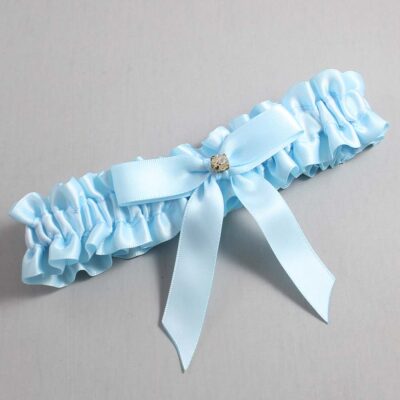 Alice Blue Satin Wedding Garter / Blue Wedding Garters / Wedding Garter / Custom Wedding Garter / Bridal Garter / Prom Garter / Linda Joyce Couture / Personalized Garter / Personalized Wedding Garter / Personalized Prom Garter