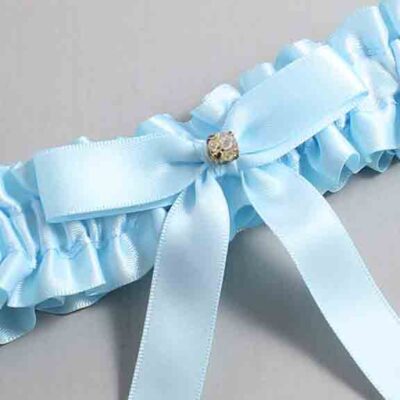 Alice Blue Satin Wedding Garter / Blue Wedding Garters / Wedding Garter / Custom Wedding Garter / Bridal Garter / Prom Garter / Linda Joyce Couture / Personalized Garter / Personalized Wedding Garter / Personalized Prom Garter