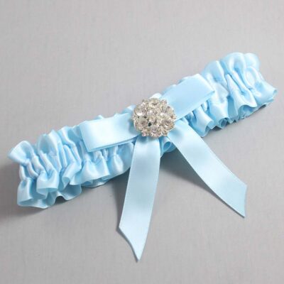 Alice Blue Satin Wedding Garter / Blue Wedding Garters / Wedding Garter / Custom Wedding Garter / Bridal Garter / Prom Garter / Linda Joyce Couture / Personalized Garter / Personalized Wedding Garter / Personalized Prom Garter