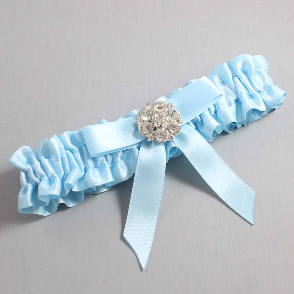 Alice Blue Satin Wedding Garter / Blue Wedding Garters / Wedding Garter / Custom Wedding Garter / Bridal Garter / Prom Garter / Linda Joyce Couture / Personalized Garter / Personalized Wedding Garter / Personalized Prom Garter