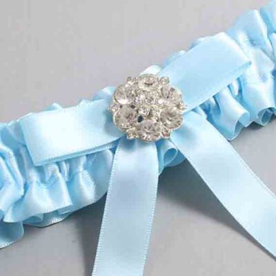 Alice Blue Satin Wedding Garter / Blue Wedding Garters / Wedding Garter / Custom Wedding Garter / Bridal Garter / Prom Garter / Linda Joyce Couture / Personalized Garter / Personalized Wedding Garter / Personalized Prom Garter