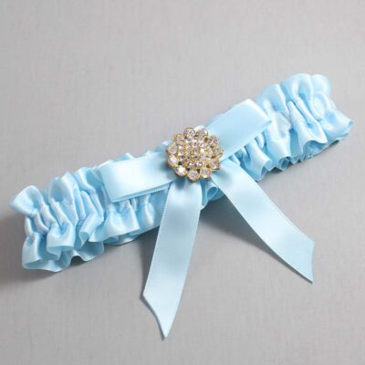 Alice Blue Satin Wedding Garter / Blue Wedding Garters / Wedding Garter / Custom Wedding Garter / Bridal Garter / Prom Garter / Linda Joyce Couture / Personalized Garter / Personalized Wedding Garter / Personalized Prom Garter