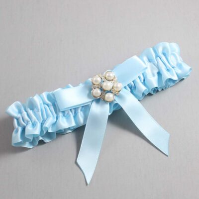 Alice Blue Satin Wedding Garter / Blue Wedding Garters / Wedding Garter / Custom Wedding Garter / Bridal Garter / Prom Garter / Linda Joyce Couture / Personalized Garter / Personalized Wedding Garter / Personalized Prom Garter