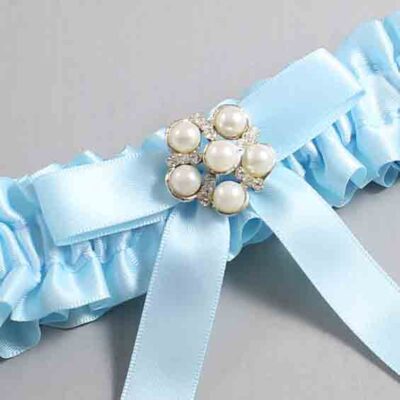 Alice Blue Satin Wedding Garter / Blue Wedding Garters / Wedding Garter / Custom Wedding Garter / Bridal Garter / Prom Garter / Linda Joyce Couture / Personalized Garter / Personalized Wedding Garter / Personalized Prom Garter