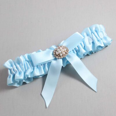 Alice Blue Satin Wedding Garter / Blue Wedding Garters / Wedding Garter / Custom Wedding Garter / Bridal Garter / Prom Garter / Linda Joyce Couture / Personalized Garter / Personalized Wedding Garter / Personalized Prom Garter
