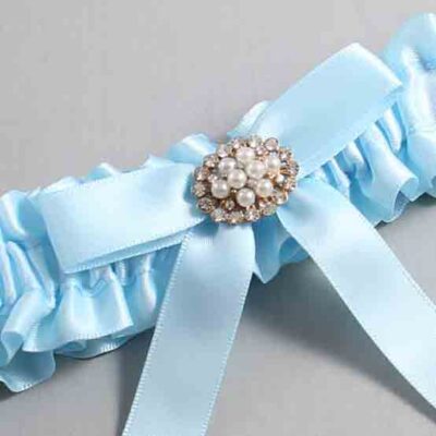Alice Blue Satin Wedding Garter / Blue Wedding Garters / Wedding Garter / Custom Wedding Garter / Bridal Garter / Prom Garter / Linda Joyce Couture / Personalized Garter / Personalized Wedding Garter / Personalized Prom Garter