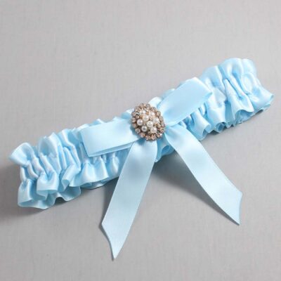 Alice Blue Satin Wedding Garter / Blue Wedding Garters / Wedding Garter / Custom Wedding Garter / Bridal Garter / Prom Garter / Linda Joyce Couture / Personalized Garter / Personalized Wedding Garter / Personalized Prom Garter
