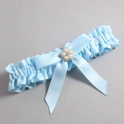 Alice Blue Satin Wedding Garter / Blue Wedding Garters / Wedding Garter / Custom Wedding Garter / Bridal Garter / Prom Garter / Linda Joyce Couture / Personalized Garter / Personalized Wedding Garter / Personalized Prom Garter