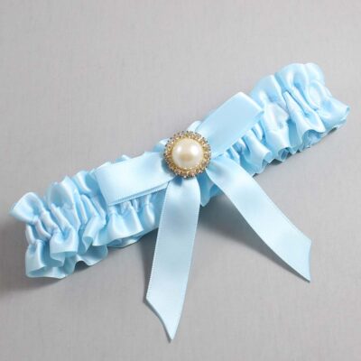 Alice Blue Satin Wedding Garter / Blue Wedding Garters / Wedding Garter / Custom Wedding Garter / Bridal Garter / Prom Garter / Linda Joyce Couture / Personalized Garter / Personalized Wedding Garter / Personalized Prom Garter