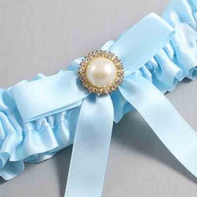 Alice Blue Satin Wedding Garter / Blue Wedding Garters / Wedding Garter / Custom Wedding Garter / Bridal Garter / Prom Garter / Linda Joyce Couture / Personalized Garter / Personalized Wedding Garter / Personalized Prom Garter