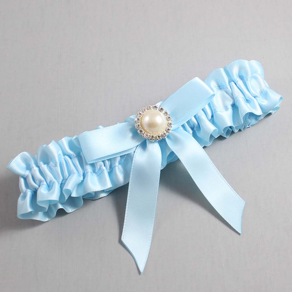 Alice Blue Satin Wedding Garter / Blue Wedding Garters / Wedding Garter / Custom Wedding Garter / Bridal Garter / Prom Garter / Linda Joyce Couture / Personalized Garter / Personalized Wedding Garter / Personalized Prom Garter