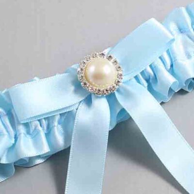 Alice Blue Satin Wedding Garter / Blue Wedding Garters / Wedding Garter / Custom Wedding Garter / Bridal Garter / Prom Garter / Linda Joyce Couture / Personalized Garter / Personalized Wedding Garter / Personalized Prom Garter