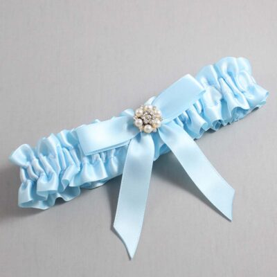 Alice Blue Satin Wedding Garter / Blue Wedding Garters / Wedding Garter / Custom Wedding Garter / Bridal Garter / Prom Garter / Linda Joyce Couture / Personalized Garter / Personalized Wedding Garter / Personalized Prom Garter