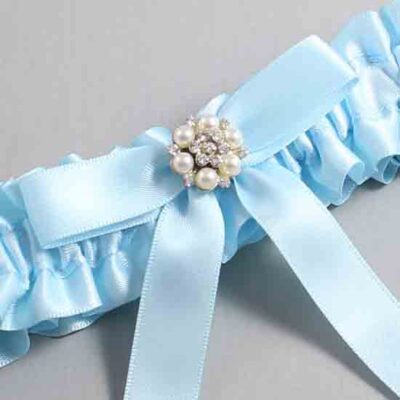 Alice Blue Satin Wedding Garter / Blue Wedding Garters / Wedding Garter / Custom Wedding Garter / Bridal Garter / Prom Garter / Linda Joyce Couture / Personalized Garter / Personalized Wedding Garter / Personalized Prom Garter