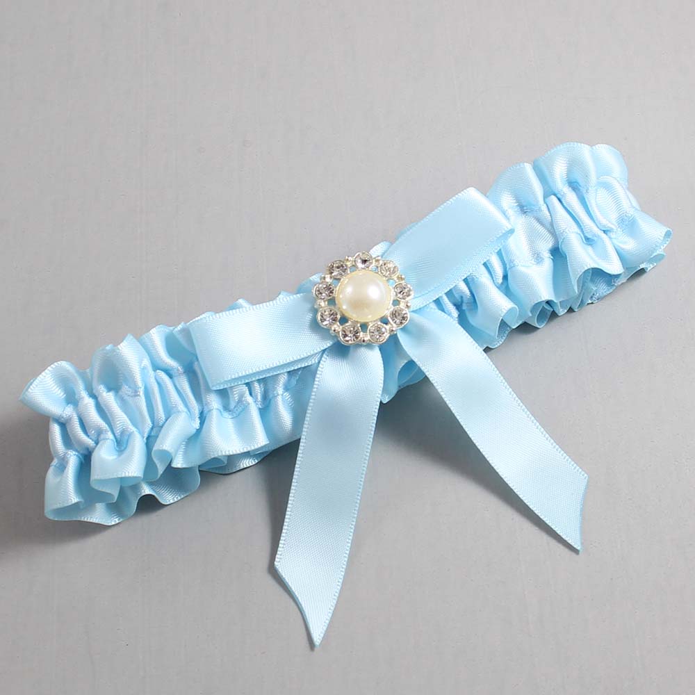 Alice Blue Satin Wedding Garter / Blue Wedding Garters / Wedding Garter / Custom Wedding Garter / Bridal Garter / Prom Garter / Linda Joyce Couture / Personalized Garter / Personalized Wedding Garter / Personalized Prom Garter