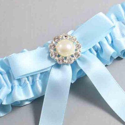 Alice Blue Satin Wedding Garter / Blue Wedding Garters / Wedding Garter / Custom Wedding Garter / Bridal Garter / Prom Garter / Linda Joyce Couture / Personalized Garter / Personalized Wedding Garter / Personalized Prom Garter