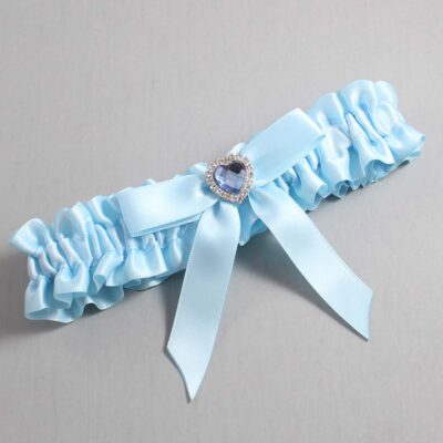 Alice Blue Satin Wedding Garter / Blue Wedding Garters / Wedding Garter / Custom Wedding Garter / Bridal Garter / Prom Garter / Linda Joyce Couture / Personalized Garter / Personalized Wedding Garter / Personalized Prom Garter