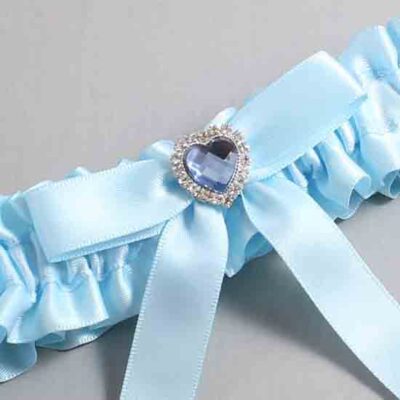 Alice Blue Satin Wedding Garter / Blue Wedding Garters / Wedding Garter / Custom Wedding Garter / Bridal Garter / Prom Garter / Linda Joyce Couture / Personalized Garter / Personalized Wedding Garter / Personalized Prom Garter