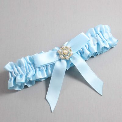 Alice Blue Satin Wedding Garter / Blue Wedding Garters / Wedding Garter / Custom Wedding Garter / Bridal Garter / Prom Garter / Linda Joyce Couture / Personalized Garter / Personalized Wedding Garter / Personalized Prom Garter