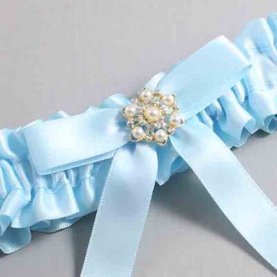 Alice Blue Satin Wedding Garter / Blue Wedding Garters / Wedding Garter / Custom Wedding Garter / Bridal Garter / Prom Garter / Linda Joyce Couture / Personalized Garter / Personalized Wedding Garter / Personalized Prom Garter