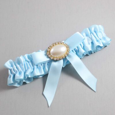 Alice Blue Satin Wedding Garter / Blue Wedding Garters / Wedding Garter / Custom Wedding Garter / Bridal Garter / Prom Garter / Linda Joyce Couture / Personalized Garter / Personalized Wedding Garter / Personalized Prom Garter
