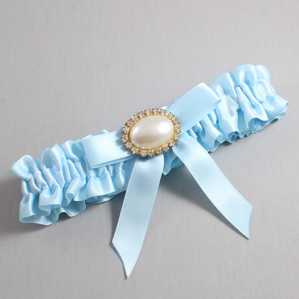 Alice Blue Satin Wedding Garter / Blue Wedding Garters / Wedding Garter / Custom Wedding Garter / Bridal Garter / Prom Garter / Linda Joyce Couture / Personalized Garter / Personalized Wedding Garter / Personalized Prom Garter