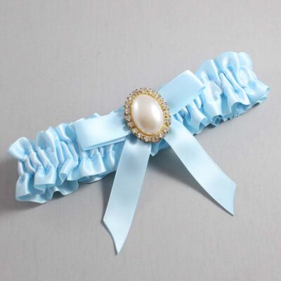 Alice Blue Satin Wedding Garter / Blue Wedding Garters / Wedding Garter / Custom Wedding Garter / Bridal Garter / Prom Garter / Linda Joyce Couture / Personalized Garter / Personalized Wedding Garter / Personalized Prom Garter