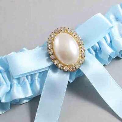 Alice Blue Satin Wedding Garter / Blue Wedding Garters / Wedding Garter / Custom Wedding Garter / Bridal Garter / Prom Garter / Linda Joyce Couture / Personalized Garter / Personalized Wedding Garter / Personalized Prom Garter
