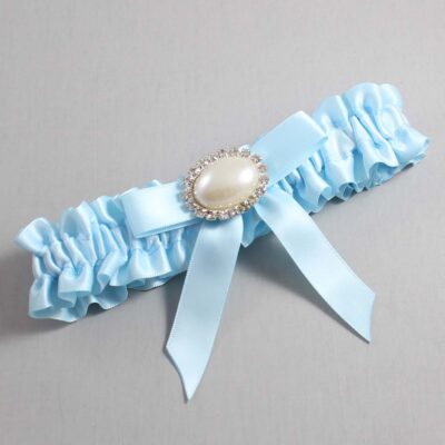 Alice Blue Satin Wedding Garter / Blue Wedding Garters / Wedding Garter / Custom Wedding Garter / Bridal Garter / Prom Garter / Linda Joyce Couture / Personalized Garter / Personalized Wedding Garter / Personalized Prom Garter