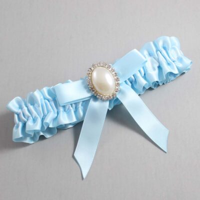 Alice Blue Satin Wedding Garter / Blue Wedding Garters / Wedding Garter / Custom Wedding Garter / Bridal Garter / Prom Garter / Linda Joyce Couture / Personalized Garter / Personalized Wedding Garter / Personalized Prom Garter
