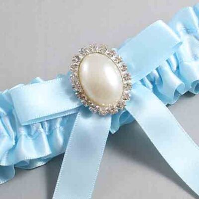 Alice Blue Satin Wedding Garter / Blue Wedding Garters / Wedding Garter / Custom Wedding Garter / Bridal Garter / Prom Garter / Linda Joyce Couture / Personalized Garter / Personalized Wedding Garter / Personalized Prom Garter