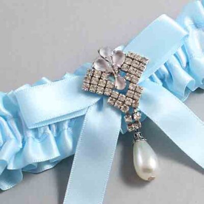 Alice Blue Satin Wedding Garter / Blue Wedding Garters / Wedding Garter / Custom Wedding Garter / Bridal Garter / Prom Garter / Linda Joyce Couture / Personalized Garter / Personalized Wedding Garter / Personalized Prom Garter