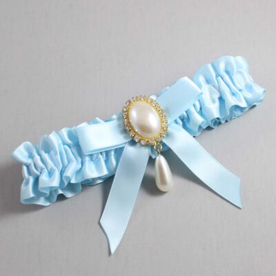 Alice Blue Satin Wedding Garter / Blue Wedding Garters / Wedding Garter / Custom Wedding Garter / Bridal Garter / Prom Garter / Linda Joyce Couture / Personalized Garter / Personalized Wedding Garter / Personalized Prom Garter