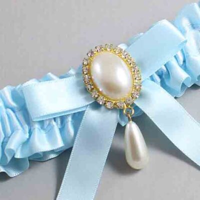 Alice Blue Satin Wedding Garter / Blue Wedding Garters / Wedding Garter / Custom Wedding Garter / Bridal Garter / Prom Garter / Linda Joyce Couture / Personalized Garter / Personalized Wedding Garter / Personalized Prom Garter