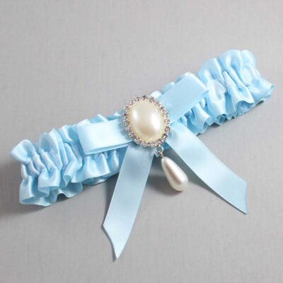 Alice Blue Satin Wedding Garter / Blue Wedding Garters / Wedding Garter / Custom Wedding Garter / Bridal Garter / Prom Garter / Linda Joyce Couture / Personalized Garter / Personalized Wedding Garter / Personalized Prom Garter