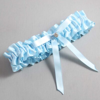 Alice Blue Satin Wedding Garter / Blue Wedding Garters / Wedding Garter / Custom Wedding Garter / Bridal Garter / Prom Garter / Linda Joyce Couture / Personalized Garter / Personalized Wedding Garter / Personalized Prom Garter