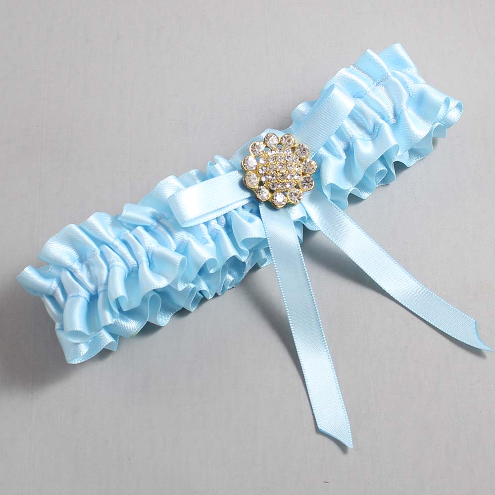 Alice Blue Satin Wedding Garter / Blue Wedding Garters / Wedding Garter / Custom Wedding Garter / Bridal Garter / Prom Garter / Linda Joyce Couture / Personalized Garter / Personalized Wedding Garter / Personalized Prom Garter