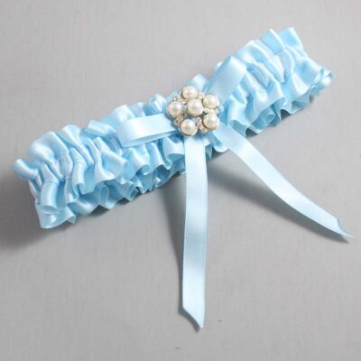 Alice Blue Satin Wedding Garter / Blue Wedding Garters / Wedding Garter / Custom Wedding Garter / Bridal Garter / Prom Garter / Linda Joyce Couture / Personalized Garter / Personalized Wedding Garter / Personalized Prom Garter