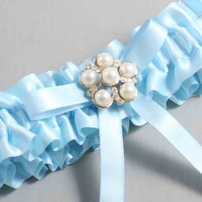 Alice Blue Satin Wedding Garter / Blue Wedding Garters / Wedding Garter / Custom Wedding Garter / Bridal Garter / Prom Garter / Linda Joyce Couture / Personalized Garter / Personalized Wedding Garter / Personalized Prom Garter