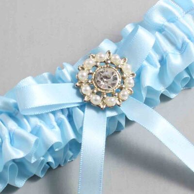 Alice Blue Satin Wedding Garter / Blue Wedding Garters / Wedding Garter / Custom Wedding Garter / Bridal Garter / Prom Garter / Linda Joyce Couture / Personalized Garter / Personalized Wedding Garter / Personalized Prom Garter