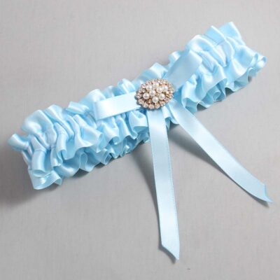 Alice Blue Satin Wedding Garter / Blue Wedding Garters / Wedding Garter / Custom Wedding Garter / Bridal Garter / Prom Garter / Linda Joyce Couture / Personalized Garter / Personalized Wedding Garter / Personalized Prom Garter