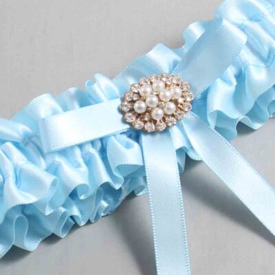 Alice Blue Satin Wedding Garter / Blue Wedding Garters / Wedding Garter / Custom Wedding Garter / Bridal Garter / Prom Garter / Linda Joyce Couture / Personalized Garter / Personalized Wedding Garter / Personalized Prom Garter
