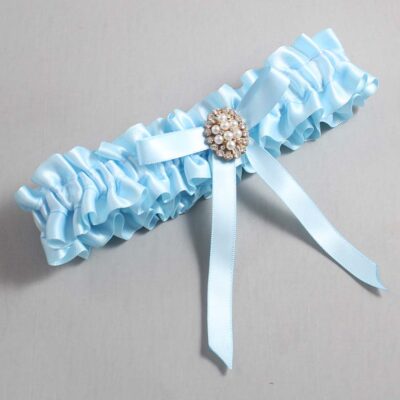 Alice Blue Satin Wedding Garter / Blue Wedding Garters / Wedding Garter / Custom Wedding Garter / Bridal Garter / Prom Garter / Linda Joyce Couture / Personalized Garter / Personalized Wedding Garter / Personalized Prom Garter