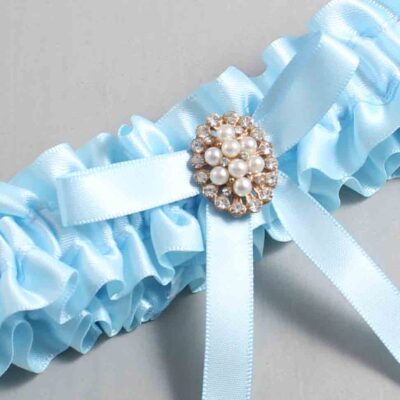 Alice Blue Satin Wedding Garter / Blue Wedding Garters / Wedding Garter / Custom Wedding Garter / Bridal Garter / Prom Garter / Linda Joyce Couture / Personalized Garter / Personalized Wedding Garter / Personalized Prom Garter