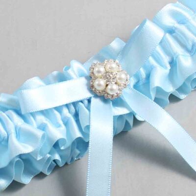Alice Blue Satin Wedding Garter / Blue Wedding Garters / Wedding Garter / Custom Wedding Garter / Bridal Garter / Prom Garter / Linda Joyce Couture / Personalized Garter / Personalized Wedding Garter / Personalized Prom Garter